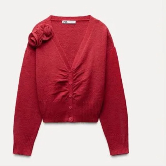 Zara Sweaters - Zara women’s  Red Sweater cardigan size S new with tags